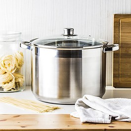Garnek gastronomiczny ze stali nierdzewnej z pokrywką TADAR PROSTY WYSOKI 12 l