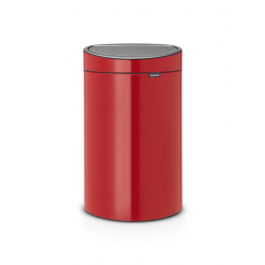 BRABANTIA Touch Bin 40 l czerwony - kosz na śmieci ze stali nierdzewnej