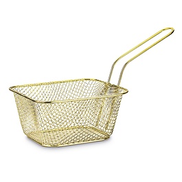 Koszyk do frytek stalowy z rączką CRISP ZŁOTY