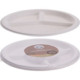 Talerzyki papierowe dzielone 8 szt. - naczynia jednorazowe ekologiczne ECO FRIENDLY