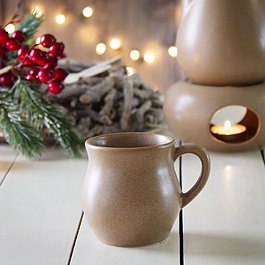 Kubek kamionkowy z uchem do grzanego wina KERA CERAMIKA TRIO PIASEK 220 ml