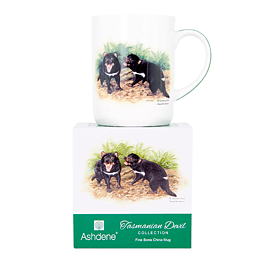 Kubek porcelanowy ASHDENE DIABŁY TASMAŃSKIE BIAŁY 370 ml