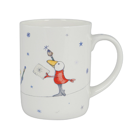 Kubek porcelanowy ASHDENE TWIGSEEDS WILDE BIRD ŚNIEG BIAŁY 370 ml