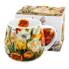 Kubek porcelanowy baryłka DUO FIVE O'CLOCK TULIPANY 430 ml