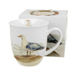 Kubek porcelanowy DUO ANIMALS PTASI ŚWIAT MEWA SREBRZYSTA 400 ml