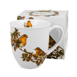 Kubek porcelanowy DUO ANIMALS PTASI ŚWIAT RUDZIKI 400 ml