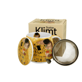 Kubek porcelanowy z zaparzaczem DUO ART GALLERY THE KISS BY GUSTAV KLIMT 430 ml