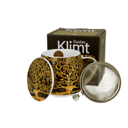 Kubek porcelanowy z zaparzaczem i pokrywką DUO ART GALLERY TREE OF LIFE BY GUSTAV KLIMT 430 ml