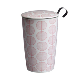Kubek porcelanowy z zaparzaczem i pokrywką porcelanowy EIGENART TEAEVE STONE PLATIN DARK 350 ml