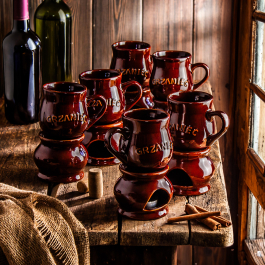 Kubki do grzańca z napisem ceramiczne z podgrzewaczem 250 ml 12 el.