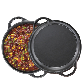 KUCHENPROFI Bbq 5 l - garnek żeliwny z patelnią grillową