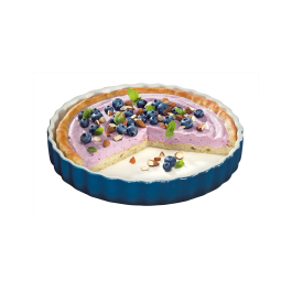KUCHENPROFI Provence 28 cm niebieska - forma do pieczenia tarty ceramiczna