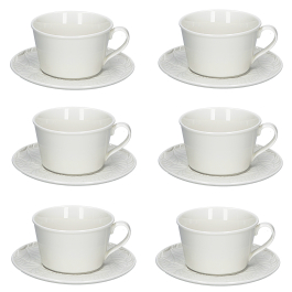 LA PORCELLANA BIANCA Bosco 180 ml 6 szt. - filiżanki do kawy i herbaty porcelanowe ze spodkami