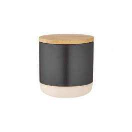 LADELLE Host Canister 10 cm czarny - pojemnik ceramiczny z pokrywką