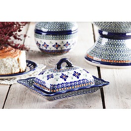 BOLESŁAWIEC GU-1568/15681 DEK. DU60 - maselniczka ceramiczna