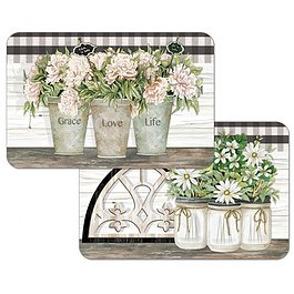 Mata stołowa / Podkładka na stół plastikowa dwustronna CALA HOME VINTAGE FARMHOUSE WIELOKOLOROWA 43 x 28,5 cm 