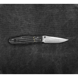 MCUSTA Sengoku Black Micarta Damascus 8,5 cm - japoński nóż survivalowy składany ze stali damasceńskiej