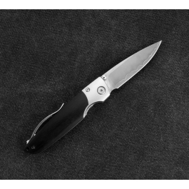MCUSTA Shinra Mixture Black Pakka 6,5 cm - japoński nóż survivalowy składany ze stali proszkowej