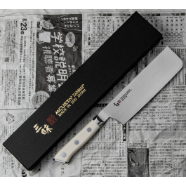 MCUSTA Zanmai Classic Damascus Corian 18 cm - nóż japoński Nakiri do warzyw ze stali damasceńskiej