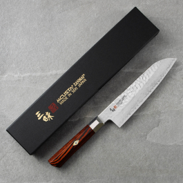 MCUSTA Zanmai Supreme Hammered 18 cm - nóż japoński Santoku ze stali nierdzewnej