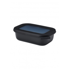 MEPAL Cirqula Oblong Nordic Black 0,5 l czarna - miska kuchenna plastikowa z pokrywką