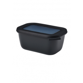 MEPAL Cirqula Oblong Nordic Black 0,75 l czarna - miska kuchenna plastikowa z pokrywką