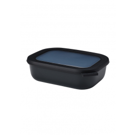 MEPAL Cirqula Oblong Nordic Black 1 l czarna - miska kuchenna plastikowa z pokrywką