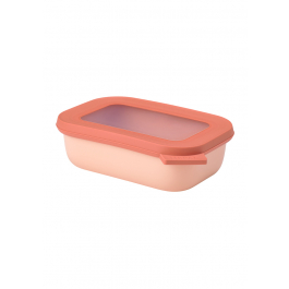 MEPAL Cirqula Oblong Nordic Blush 0,5 l brzoskwiniowa - miska kuchenna plastikowa z pokrywką