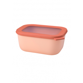 MEPAL Cirqula Oblong Nordic Blush 1,5 l brzoskwiniowa - miska kuchenna plastikowa z pokrywką