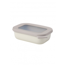MEPAL Cirqula Oblong Nordic White 0,5 l popielata - miska kuchenna plastikowa z pokrywką