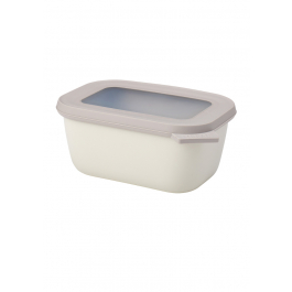 MEPAL Cirqula Oblong Nordic White 0,75 l popielata - miska kuchenna plastikowa z pokrywką