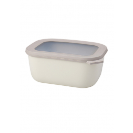 MEPAL Cirqula Oblong Nordic White 1,5 l popielata - miska kuchenna plastikowa z pokrywką