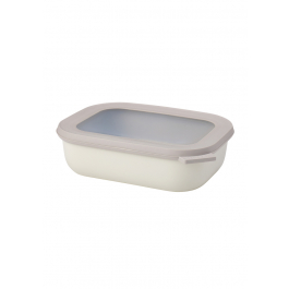 MEPAL Cirqula Oblong Nordic White 1 l popielata - miska kuchenna plastikowa z pokrywką