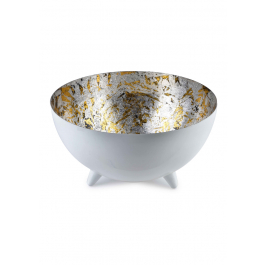 Misa dekoracyjna metalowa MONDEX ANISHA WHITE XL BIAŁA 30,5 cm