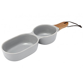 LADELLE Classic Serve Stick szara - miseczka do dipów i na przekąski porcelanowa