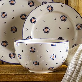 Miska / salaterka ceramiczna FOLKLOR KÓŁKA KREMOWA 0,6 l