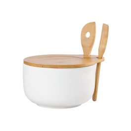 Miska / salaterka porcelanowa z pokrywką REGULAR BAMBI BIAŁA 3,9 l