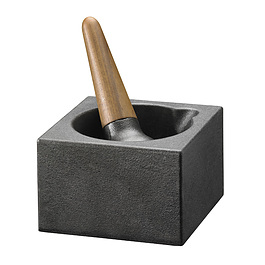 SKEPPSHULT Walnut Mortar czarny – moździerz kuchenny do przypraw i ziół żeliwny z tłuczkiem