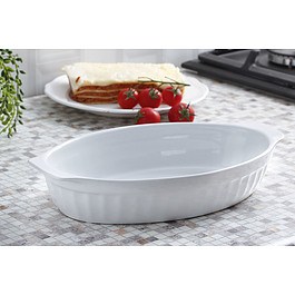 GUARDINI White Ovale 1,3 l białe - naczynie żaroodporne do zapiekania ceramiczne