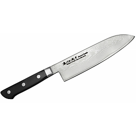 Nóż Santoku ze stali nierdzewnej SATAKE DAICHI DAMASCUS CZARNY 18 cm