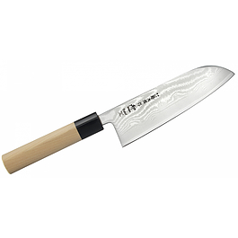 Nóż Santoku ze stali nierdzewnej TOJIRO SHIPPU KREMOWY 16,5 cm