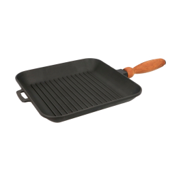 Patelnia grillowa żeliwna MAYSTERNYA WOOD 28 x 28 cm