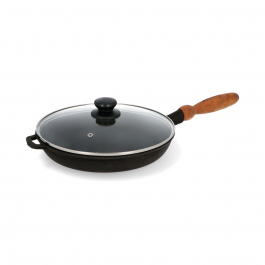Patelnia żeliwna z pokrywką MAYSTERNYA WOOD 24 cm