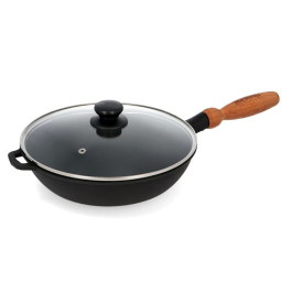 Patelnia żeliwna z pokrywką MAYSTERNYA WOOD 28 cm