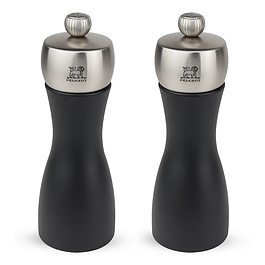 PEUGEOT Fidji 15 cm 2 szt. czarny - młynki do soli i pieprzu drewniane ręczne
