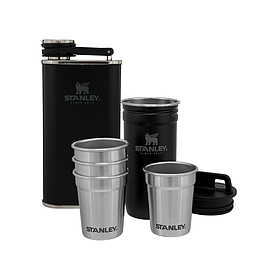 STANLEY Adventure 230 ml czarna - piersiówka ze stali nierdzewnej z kieliszkami