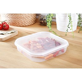 Pojemnik na żywność plastikowy PLAST TEAM HELSINKI NISKI KWADRATOWY MIX KOLORÓW 0,9 l