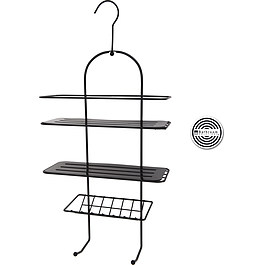 Półka łazienkowa 25x12xh45cm 3-półkowa metalowa czarna