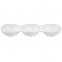 Półmisek trójdzielny do dipów i na przekąski porcelanowy FLORINA ADRIA 33 x 10,2