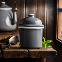 Puszka / Pojemnik na produkty sypkie emaliowany OLKUSKIE WYROBY EMALIOWANE 0,35 l OWE Grey